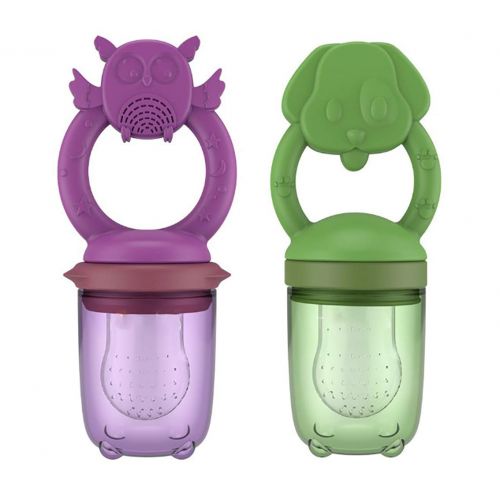  TYUE Baby Food Feeder Fruit Pacifier 2PCS Baby Teething Toys Dummy Weaning Feeding Soother Silicone Teats Teether Infants Toddlers, BPA Free 0-6 Months