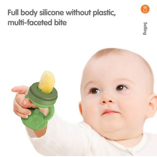  TYUE Baby Food Feeder Fruit Pacifier 2PCS Baby Teething Toys Dummy Weaning Feeding Soother Silicone Teats Teether Infants Toddlers, BPA Free 0-6 Months