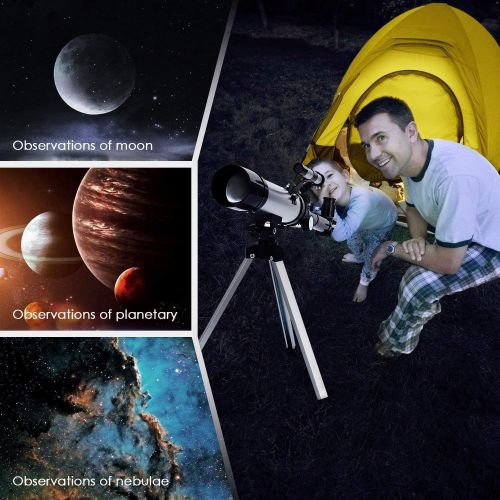  [아마존베스트]Kids Astronomical Telescope, TYUW 90X Astronomical Landscape Telescope with Tripod, 2 Magnification Eyepieces, 1.5X Barlow Len, Finderscope, Early Science Education Toys for Childr
