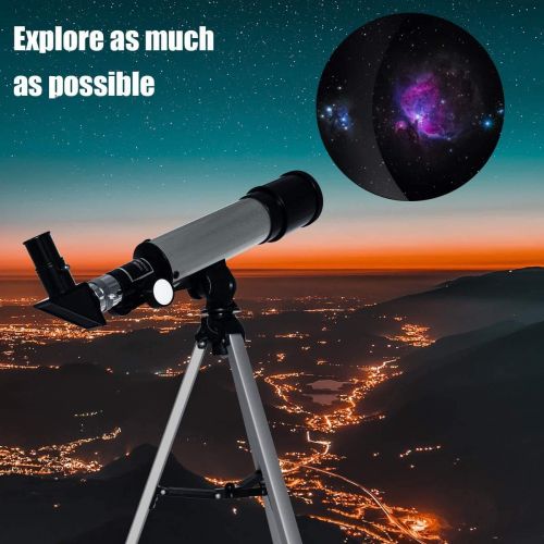 [아마존베스트]TYUW Kids Astronomical Telescope, Professional 90X Astronomical Landscape Telescope with Tripod, 2 Magnification Eyepieces, 1.5X Barlow Len, Early Science Educational Toys for Children