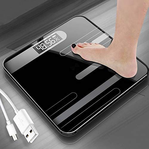  TZFFLSCAL Bathroom Floor Body Scale Glass Smart Scales Digital Weight Scale Line Black
