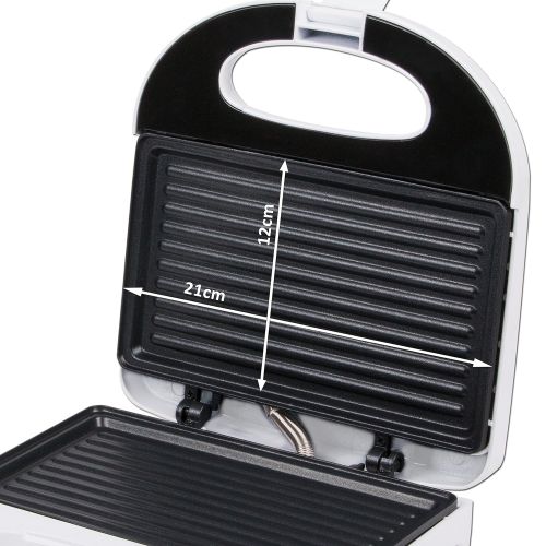  TZS First AustriaSandwich Maker Grill Plates, Table Grill, Thermostat, Indicator Lights/Electric Sandwich Toaster, 750Watt, Cool Touch Electric Griddle, Case, White