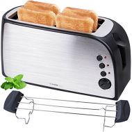 TZS First Austria Stainless Steel 4Panels 1500Watts With Crumb Tray Sandwich Toaster Long Slot for Abnembarer Sandwiches/Double Insulated Housing, Variable Temperature Control