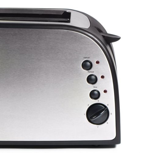  TZS First Austria Stainless Steel 4Panels 1500Watts With Crumb Tray Sandwich Toaster Long Slot for Abnembarer Sandwiches/Double Insulated Housing, Variable Temperature Control