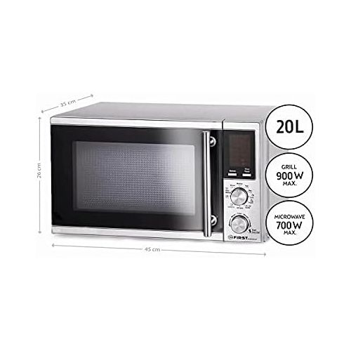  TZS First Austria - 20 Liter Mikrowelle mit Grill-Funktion | Pizza und Kaffee-Programm 1200 Watt Microwelle | 8 Automatik-Programme | Microwave mit Kindersicherung-Funktion