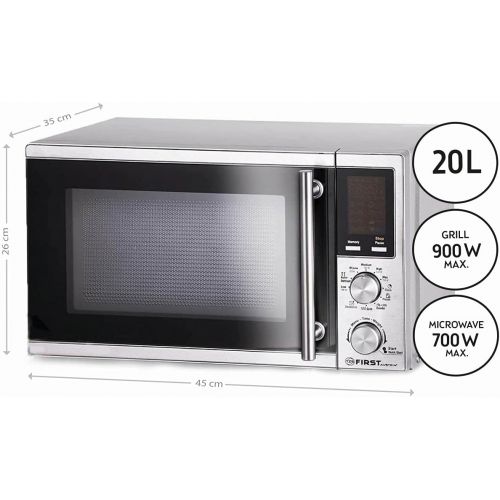  TZS First Austria - 20 Liter Mikrowelle mit Grill-Funktion | Pizza und Kaffee-Programm 1200 Watt Microwelle | 8 Automatik-Programme | Microwave mit Kindersicherung-Funktion