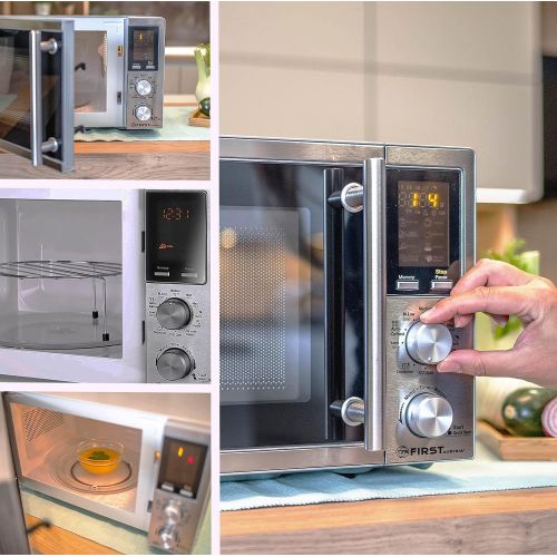  TZS First Austria - 20 Liter Mikrowelle mit Grill-Funktion | Pizza und Kaffee-Programm 1200 Watt Microwelle | 8 Automatik-Programme | Microwave mit Kindersicherung-Funktion