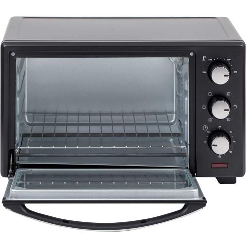  TZS First Austria - 19 Liter Minibackofen mit Kruemelblech | 1380 Watt | Innenbeleuchtung | Umluft | Mini Pizza-Ofen | Doppelglastuer | Timer | Backofen | Mini Backofen | Pizzaofen