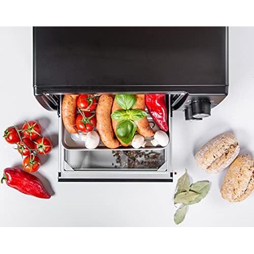  TZS First Austria -10 Liter Minibackofen mit 800 Watt | Unter-Oberhitze bis 230 Grad stufenlose Temperaturregelung | 60 Minuten Timer | 2 Einschubhoehen | Doppelglastuer | Mini Ofen