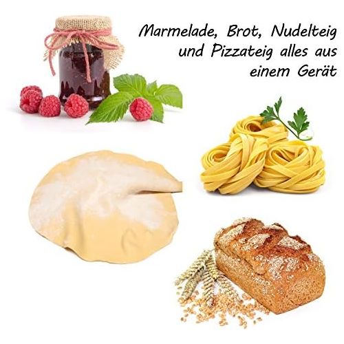  TZS First Austria - Brotbackautomat mit Rezeptheft, 1250g, 12 Automatik-Programmen, 2 Knethaken, Teig-Programm, Marmelade-Programm, Glutenfrei-Programm, Braunungsgrad, Start-Verzoeg