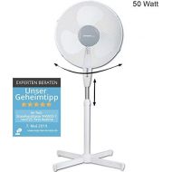 TZS First Austria - 50 Watt 40cm Standventilator extra leise max. 57dB | Ventilator 3 Geschwindigkeitsstufen | verstellbarer Neigungswinkel in 3 Stufen | oszillierend | hoehenverste