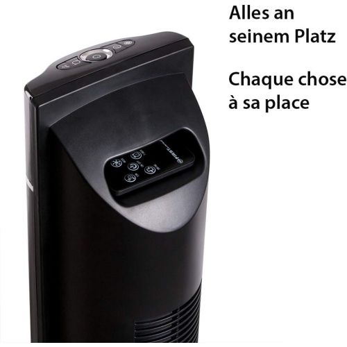  TZS First Austria - 60 Watt 109 cm Saulenventilator mit Fernbedienung | Timer bis zu 7 Std | Oscillation | Duftfach | Ionen-Funktion entfernt Feinstaub | Turmventilator | Towervent