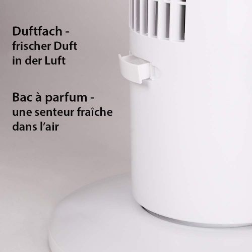  TZS First Austria - 60 Watt 79cm Saulenventilator mit Fernbedienung | Sleep-Modus | Nature-Modus | 7,5 Std Timer | Oscillation | Duftfach | Turmventilator | Towerventilator | maxim