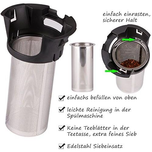  TZS First Austria -1,8L Glaswasserkocher mit Teesieb Kalkfilter, Wasserkocher mit Teeeinsatz LED Beleuchtung-Farbe je nach Temperaturwahl 40, 60, 70, 90, 100°C, Warmhaltefunktion,