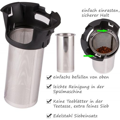  TZS First Austria -1,8L Glaswasserkocher mit Teesieb Kalkfilter, Wasserkocher mit Teeeinsatz LED Beleuchtung-Farbe je nach Temperaturwahl 40, 60, 70, 90, 100°C, Warmhaltefunktion,