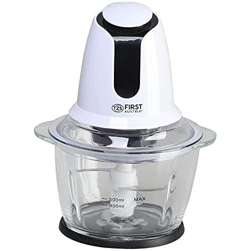  [아마존베스트]TZS First Austria 300W Multi Food Chopper with Glass Flask 1.2Litre Glass Container and 4Knives Chopper Stainless Steel Multi Chopper