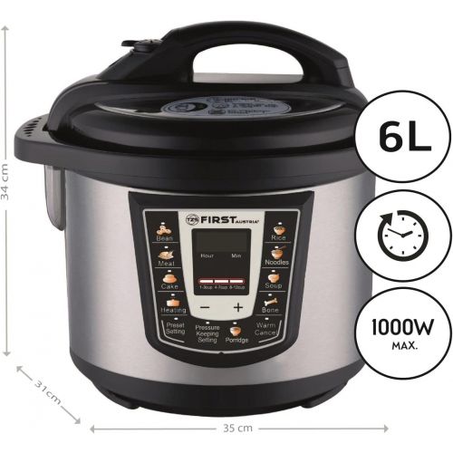  [아마존베스트]TZS First Austria 1000W Electric Pressure Cooker 8Car Progrogramme 6L Cooker Multi Cooker Rice Cooker/Warmer, Cooking Pot/multic Printing Multivarka