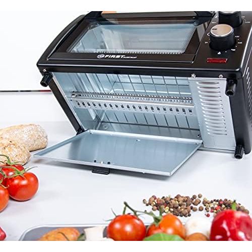  [아마존베스트]-Service-Informationen TZS First Austria 10Litres Minibac Kofen with 800Watt | in Top Heat Up To 230°C Variable temperature control | 60Minute Timer | Two Side Heights Double Glass Door Mini Oven Coo