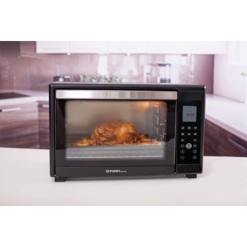  [아마존베스트]-Service-Informationen TZS First Austria Tabletop Oven Compact Electric Oven for Table Use Baking & Barbecue with Digital Control Panel and Rotisserie in Black 2000W