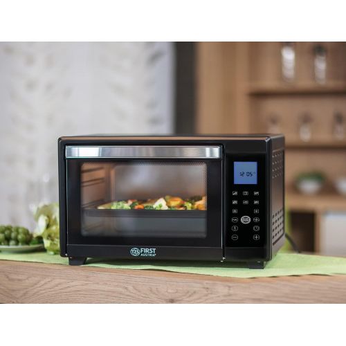  [아마존베스트]-Service-Informationen TZS First Austria Tabletop Oven Compact Electric Oven for Table Use Baking & Barbecue with Digital Control Panel and Rotisserie in Black 2000W