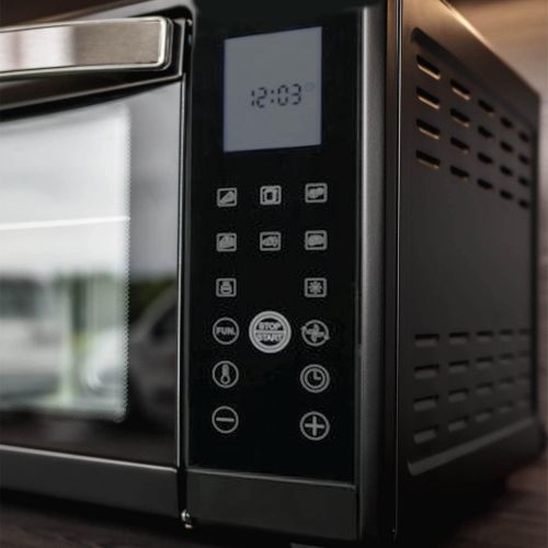  [아마존베스트]-Service-Informationen TZS First Austria Tabletop Oven Compact Electric Oven for Table Use Baking & Barbecue with Digital Control Panel and Rotisserie in Black 2000W