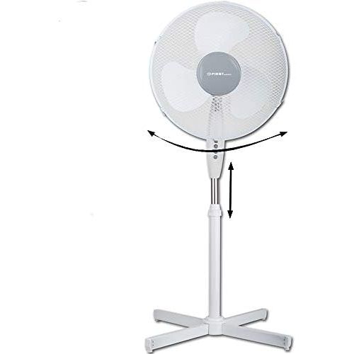  [아마존베스트]TZS First Austria Pedestal Fan, 50 Watts, 40 cm, Extra Quiet At Max. 57 dB, 3 Speed Settings, 3 Adjustable Tilt Angles, Oscillating, Adjustable In Height up to 118 cm, White