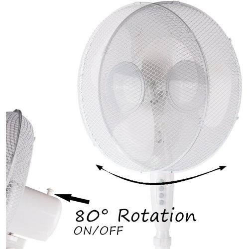  [아마존베스트]TZS First Austria Pedestal Fan, 50 Watts, 40 cm, Extra Quiet At Max. 57 dB, 3 Speed Settings, 3 Adjustable Tilt Angles, Oscillating, Adjustable In Height up to 118 cm, White