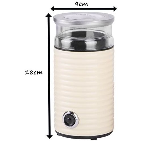  [아마존베스트]TZS First Austria - 65g Retro Coffee Grinder 160 Watt Fine to Coarse Espresso Suitable Electric Coffee Grinder for Coffee Beans Crusher for Walnuts or Dried Herbs