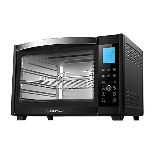  [아마존베스트]TZS First Austria Mini Oven 2000 Watt Digital Display Compact Electric Oven for Tabletop Baking & BBQ with Digital Control Panel and Rotisserie - Black