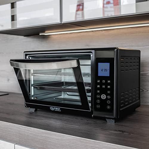  [아마존베스트]TZS First Austria Mini Oven 2000 Watt Digital Display Compact Electric Oven for Tabletop Baking & BBQ with Digital Control Panel and Rotisserie - Black