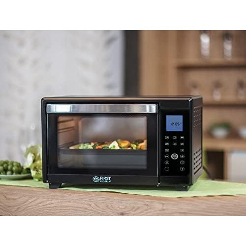  [아마존베스트]TZS First Austria Mini Oven 2000 Watt Digital Display Compact Electric Oven for Tabletop Baking & BBQ with Digital Control Panel and Rotisserie - Black