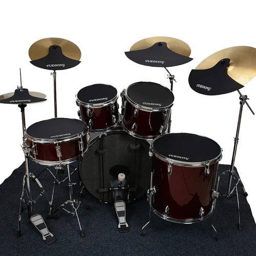  TZT Drum Mute Kits Cymbals Pad Bass Drum Mute - Drum Mute 5 pcs 12” 13” 14” 16” 22” Cymbal Mute 4 pcs