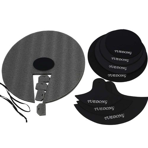  TZT Drum Mute Kits Cymbals Pad Bass Drum Mute - Drum Mute 5 pcs 12” 13” 14” 16” 22” Cymbal Mute 4 pcs