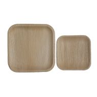 Table To Go 50-Piece Palm Leaf Square Plate Set