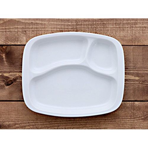  Table ware East Tableware East Stylish White Round-Corner Rectangular Divided Lunch Plate 3-Compartments Made in Japan