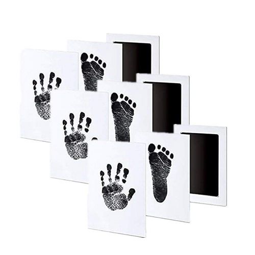  [아마존베스트]TableRe 3 Pack Premium No-Mess Ink Baby Footprint & Handprint Ink Pad Safe and Non-Toxic Ink Perfect New Baby (Black)