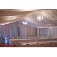 Tablecloth Market Ceiling Draping Ivory Sheer Ceiling Curtain Voile Chiffon Ceiling Drape 10 Ft W X 25 Ft H Panel Wedding