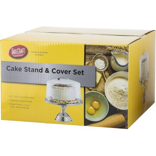  TableCraft Products 821422 Cake Stand & Cover Set, 12.75 Dia x 13.75 H