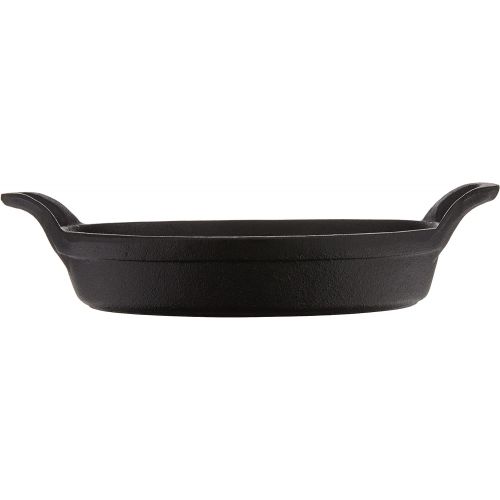  TableCraft Mini Oval Au Gratin Cookware, 24 oz, Black