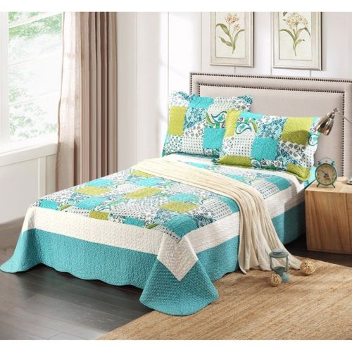  Spring Pond 3 Piece Patchwork Quilt Set by Tache Home Fashion