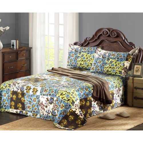  Lost Forest 3 Piece Patchwork Reversible Quilt Set by Tache Home Fashion