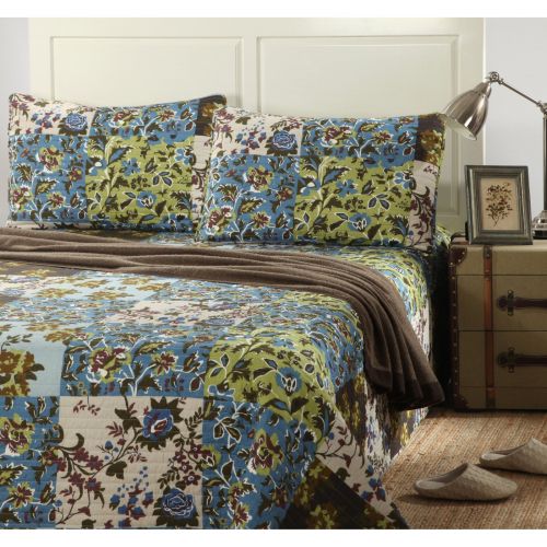  Lost Forest 3 Piece Patchwork Reversible Quilt Set by Tache Home Fashion