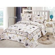 Geometric Summer Storm 3 Piece Reversible Quilt Set by Tache Home Fashion