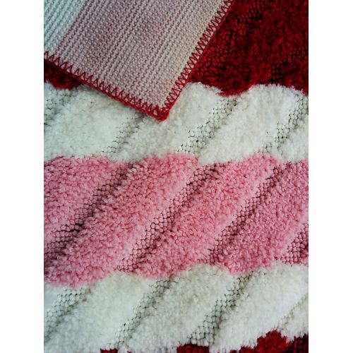  Tache Home Fashion MAT2436VA Striped Bath Rug 24 x 36 Inch Red