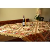 Tache Home Fashion Tache 59 X 59 Inch Square Woven Colorful Floral Country Rustic Morning Meadow Tablecloths - 3098