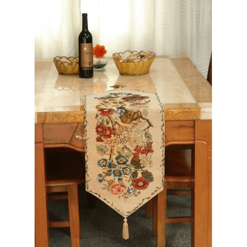  Tache Home Fashion Tache Tapestry Colorful Floral Country Rustic Morning Meadow Table Runner