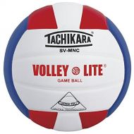 Tachikara Volley-Lite Micro-Fiber Composite Leather Volleyball, Scarlet/White/Blue