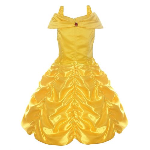  Tacobear Princess Belle Costume for Girls Off Shoulder Layered Dress for Kids