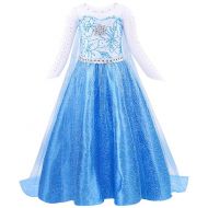 Tacobear Princess Elsa Costume Dress Up Snow Queen Party Cosplay Dress for Toddler Girls