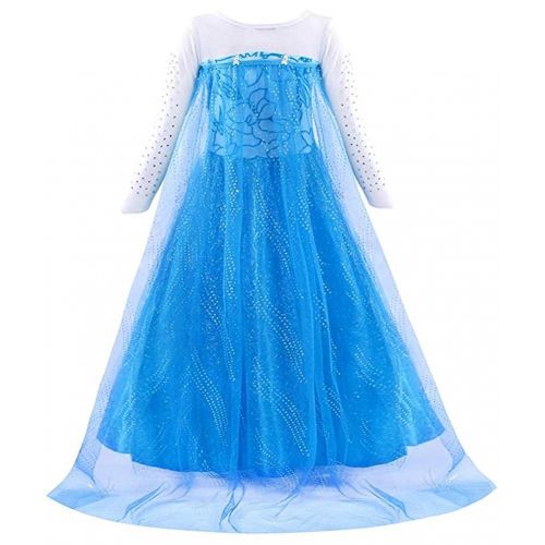  Tacobear Princess Elsa Costume Dress Up Snow Queen Party Cosplay Dress for Toddler Girls